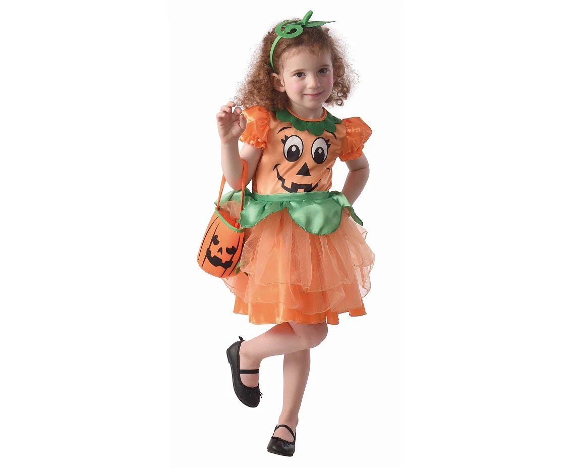 Role play-set for child Pumpkin (dress, hairband, bag), size 92/104 cm